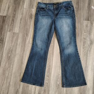 LEI Women's Wide Leg Jeans in Medium Blueb Size 13